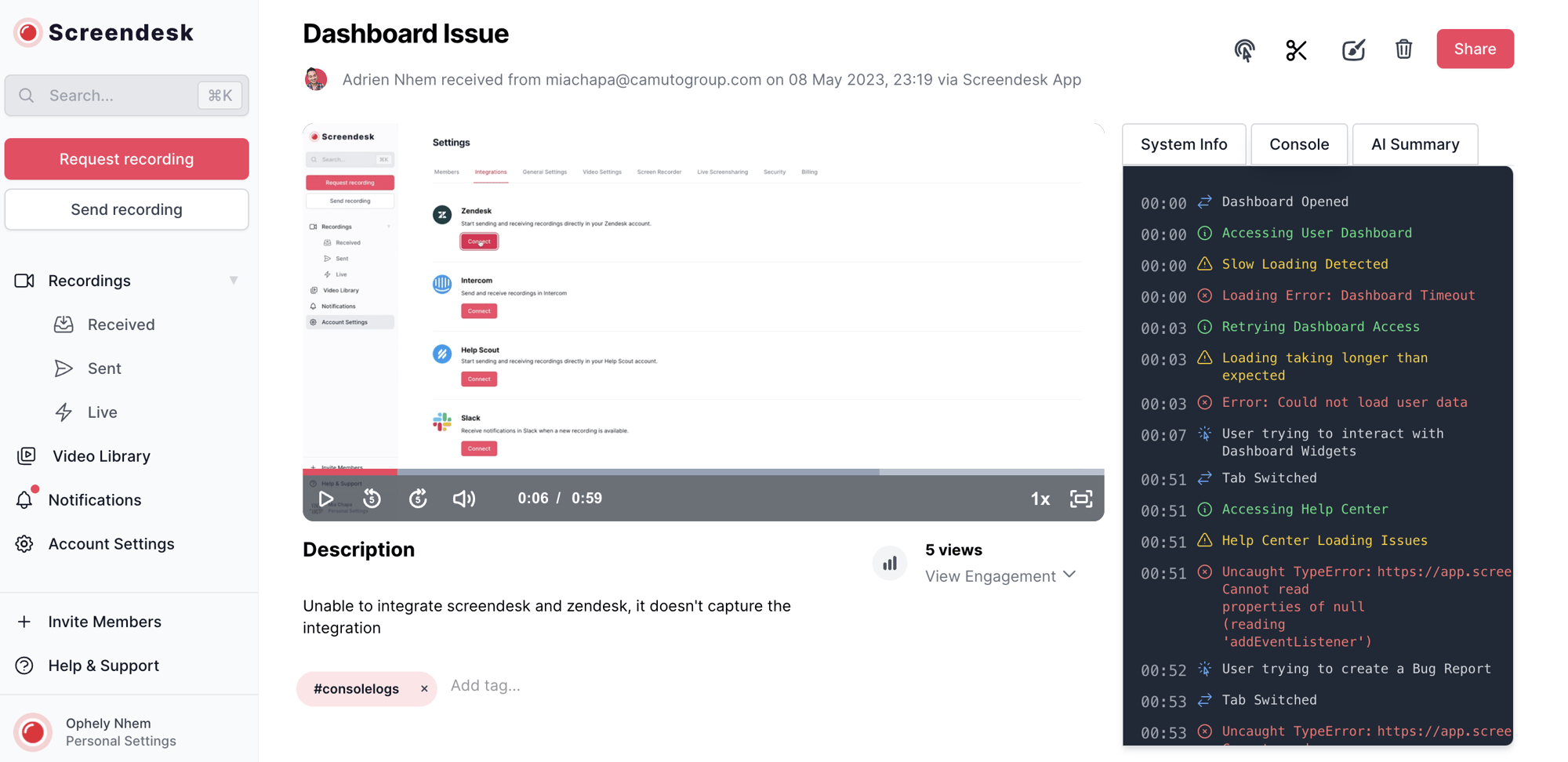 screendesk-console-logs